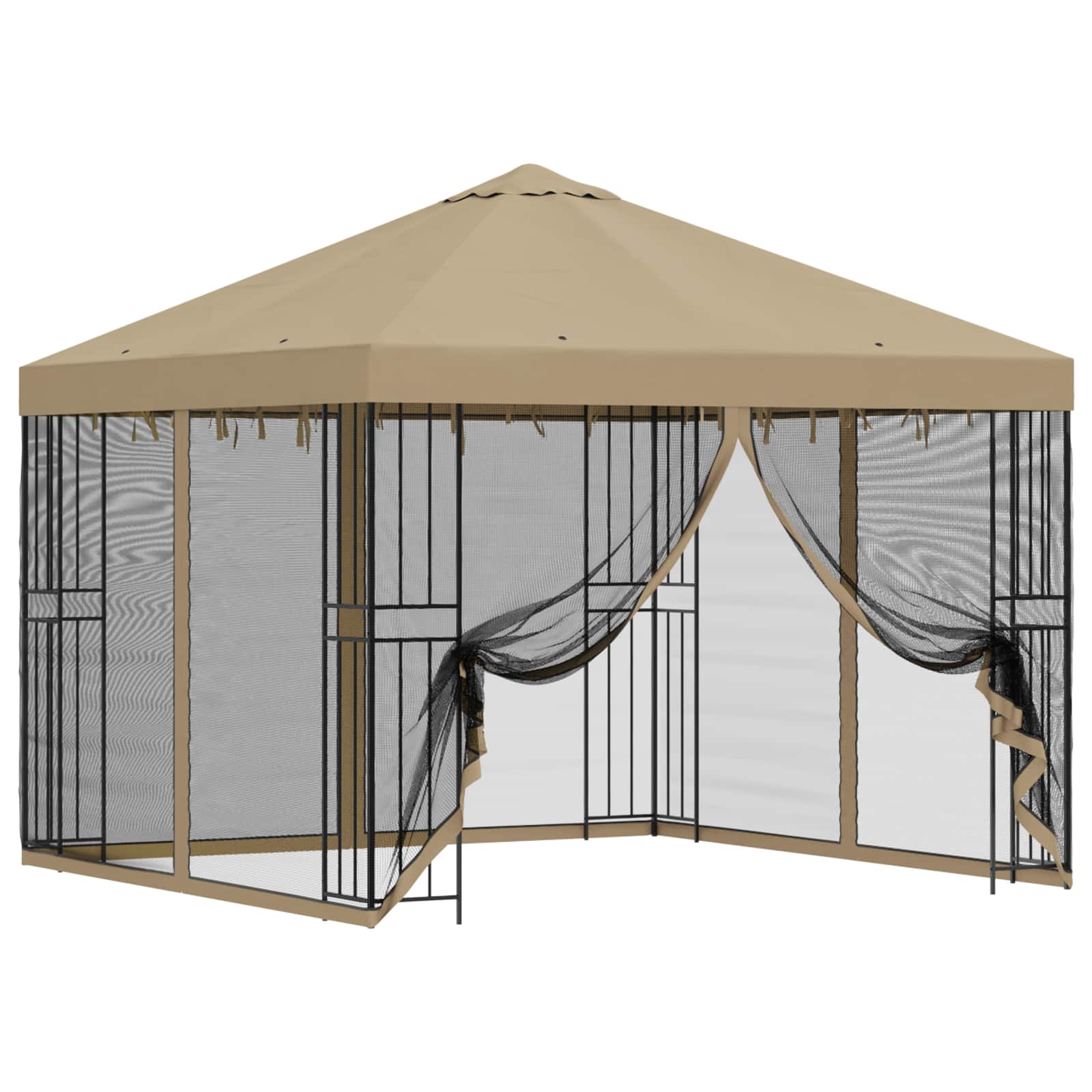 Garten Pavillon mit Seitenwänden 3 x 3 m Beige
