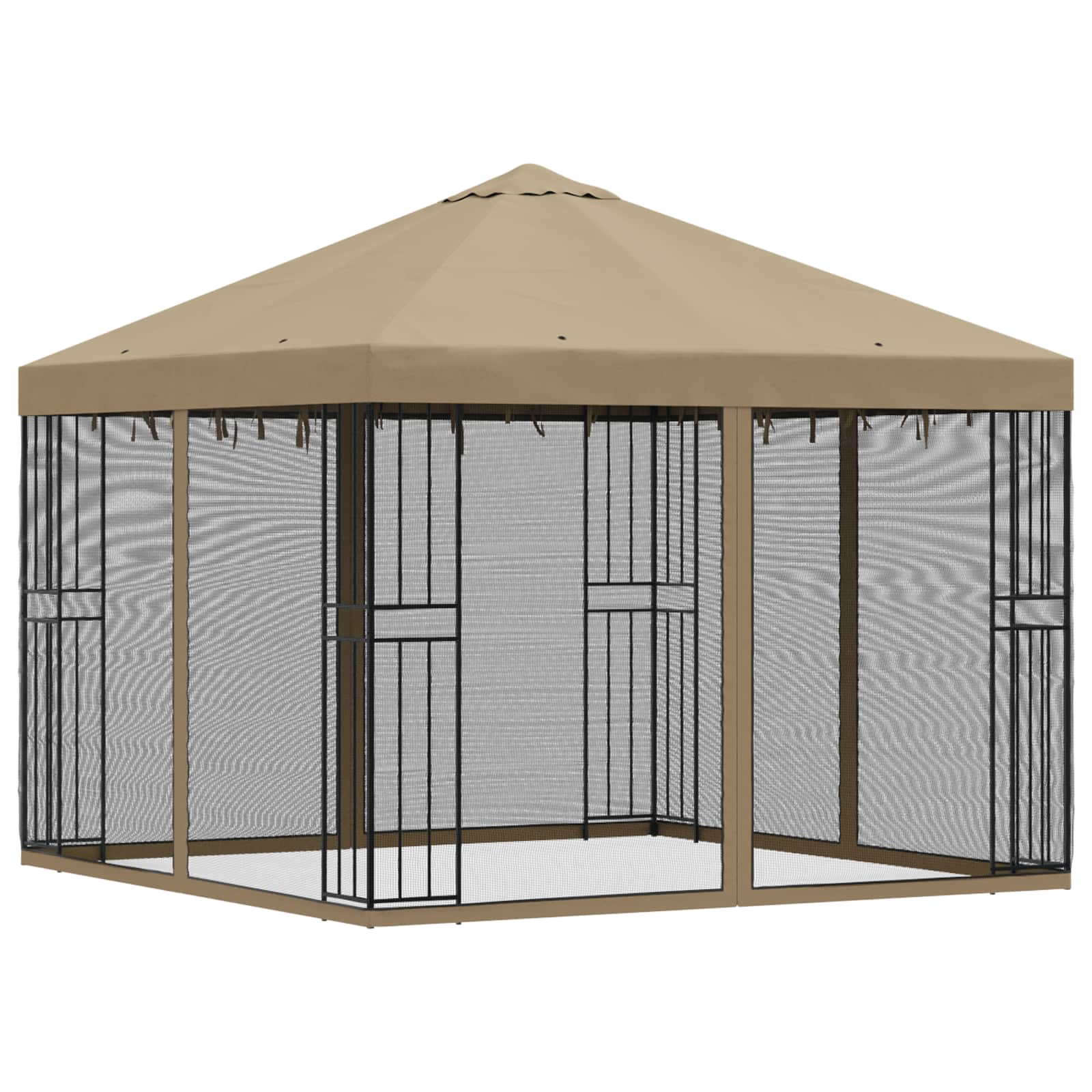 Garten Pavillon mit Seitenwänden 3 x 3 m Beige