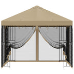 Garten Pavillon mit Seitenwänden 3 x 3 m Beige