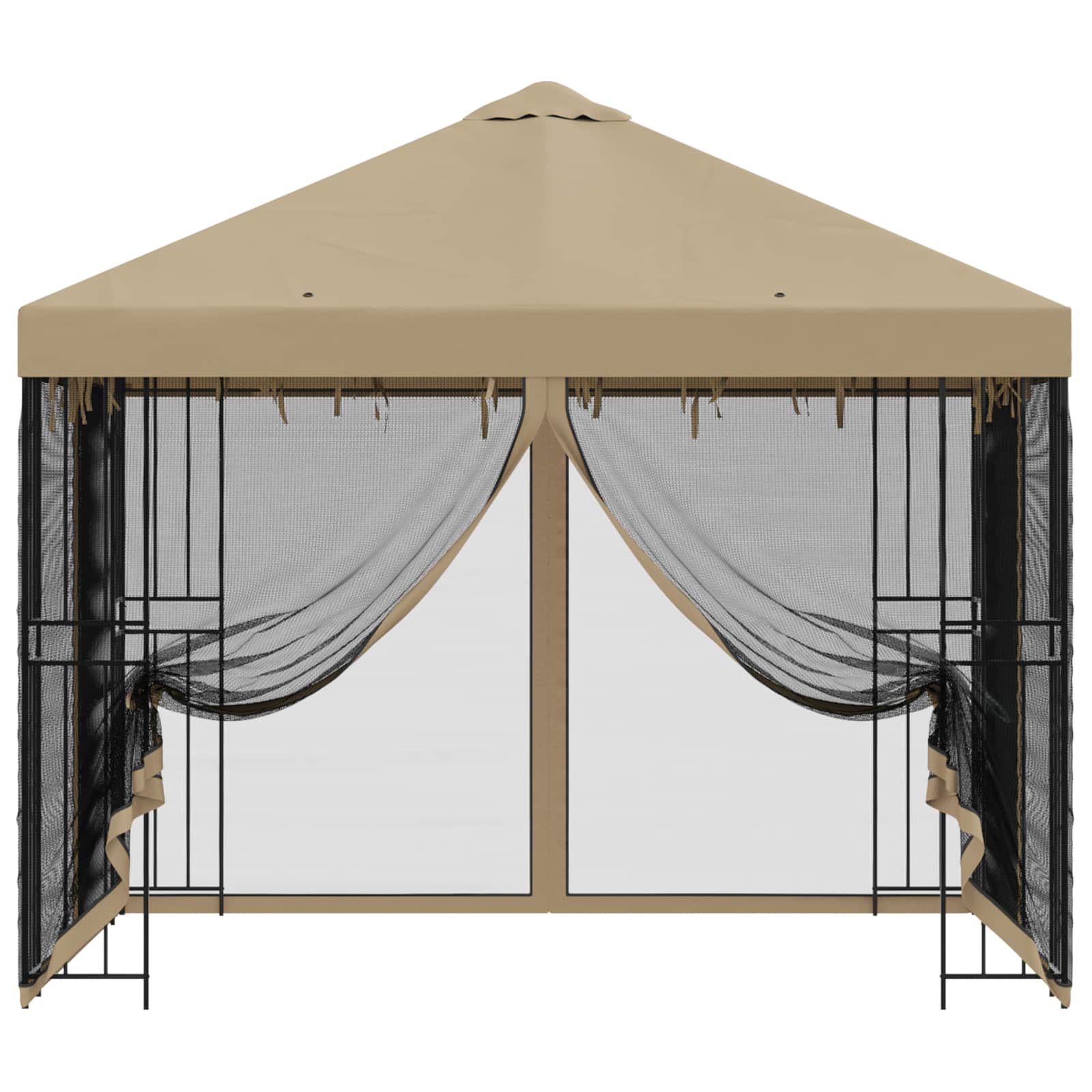 Garten Pavillon mit Seitenwänden 3 x 3 m Beige