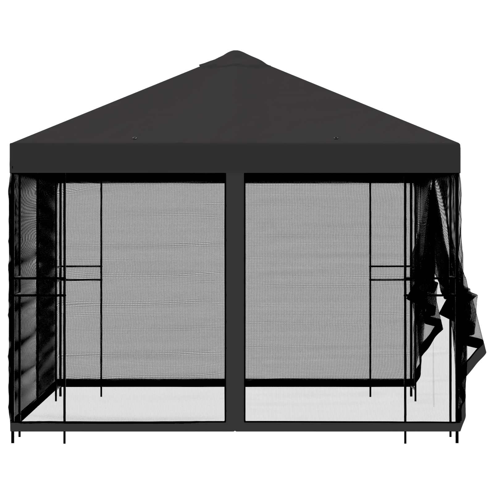 Garten Pavillon mit Seitenwänden 3 x 3 m Anthrazit