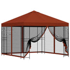Garten Pavillon mit Seitenwänden 3 x 3 m Terrakotta