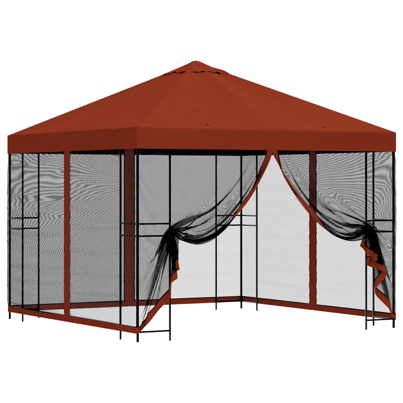 Garten Pavillon mit Seitenwänden 3 x 3 m Terrakotta