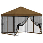 Garten Pavillon mit Seitenwänden 3 x 3 m Taupe