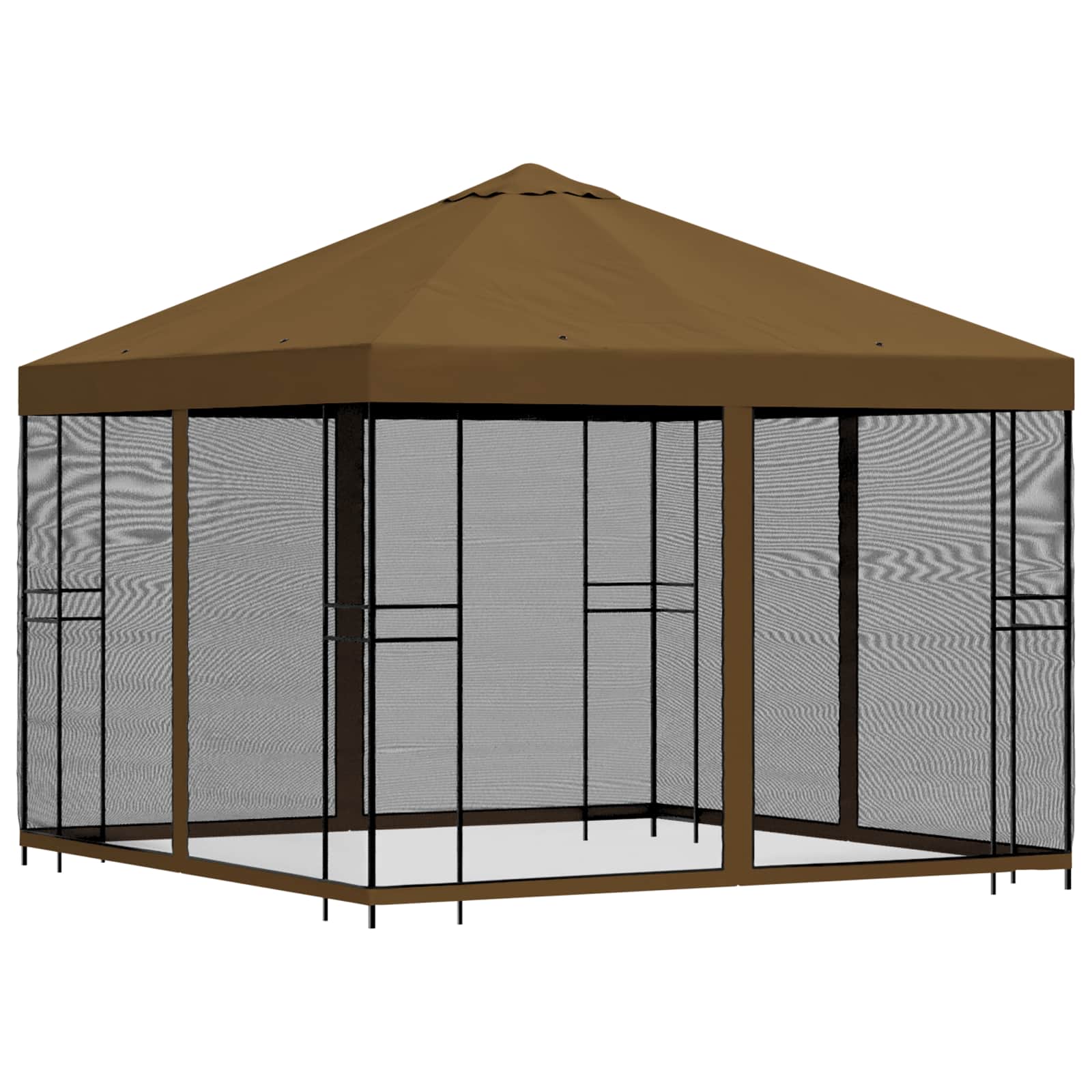 Garten Pavillon mit Seitenwänden 3 x 3 m Taupe