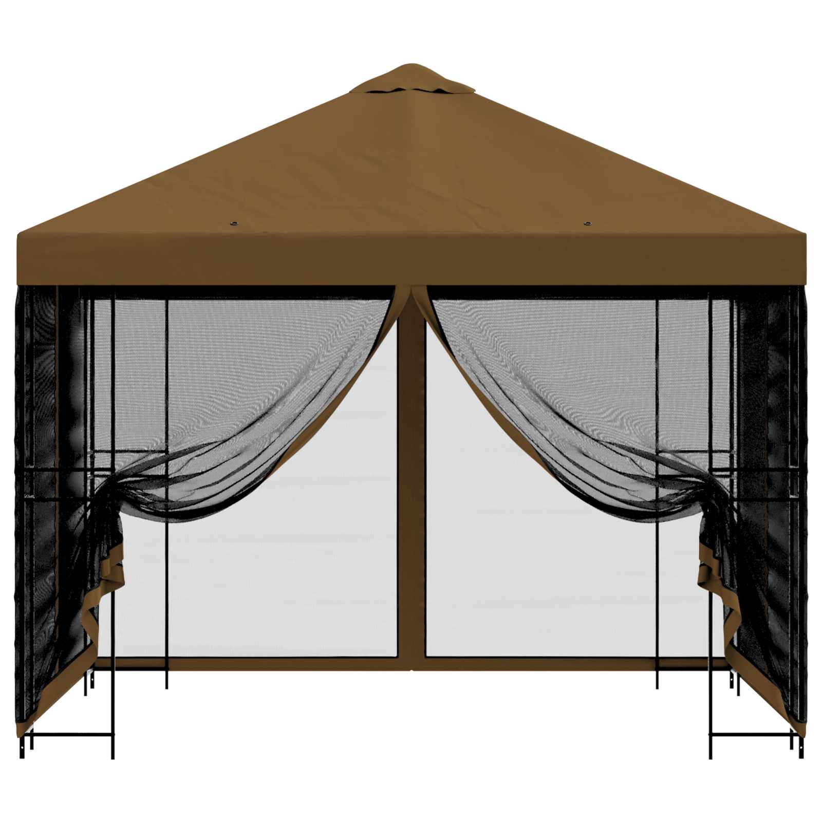 Garten Pavillon mit Seitenwänden 3 x 3 m Taupe