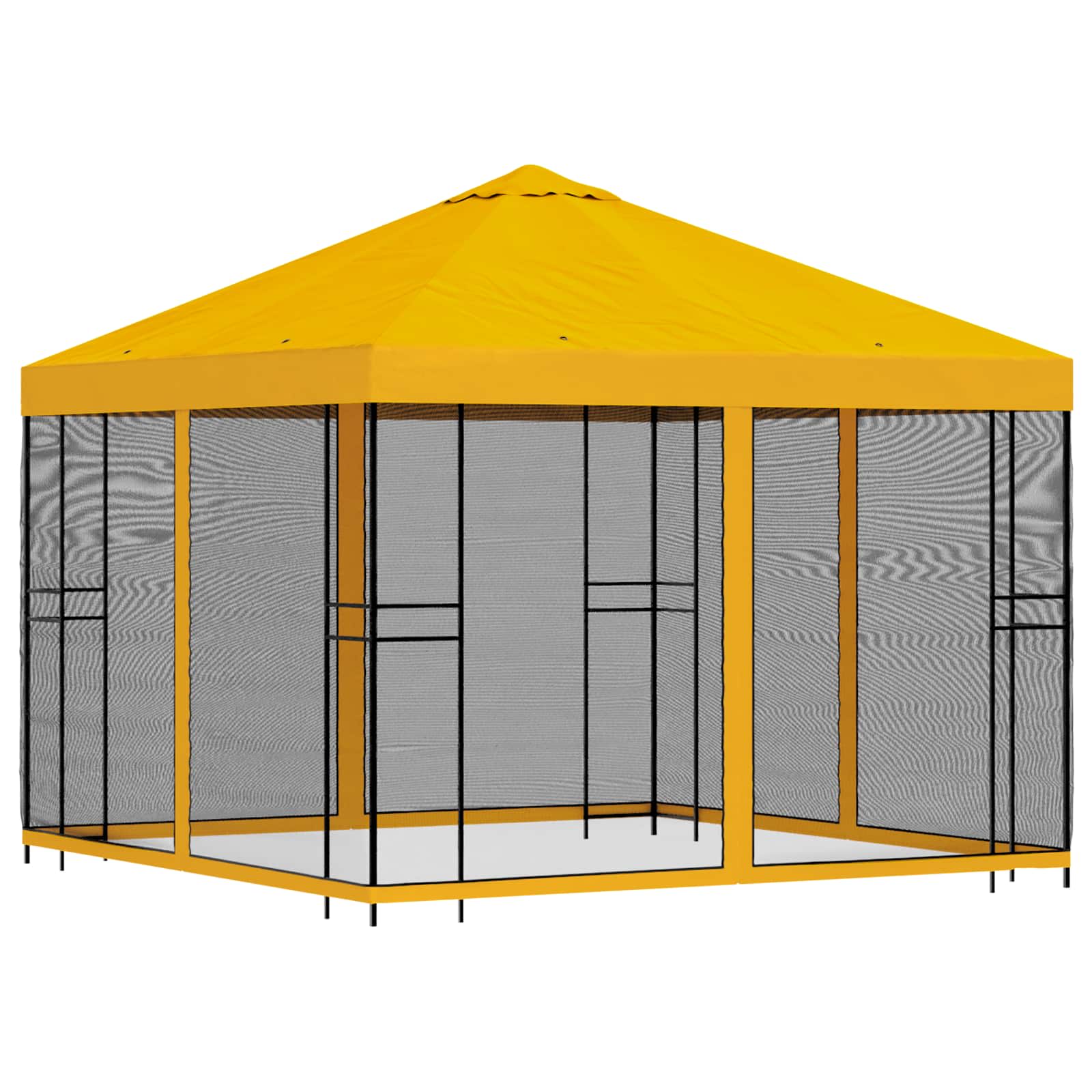 Garten Pavillon mit Seitenwänden 3 x 3 m Gelb