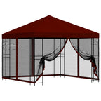 Garten Pavillon mit Seitenwänden 3 x 3 m Bordeauxrot