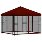 Garten Pavillon mit Seitenwänden 3 x 3 m Bordeauxrot
