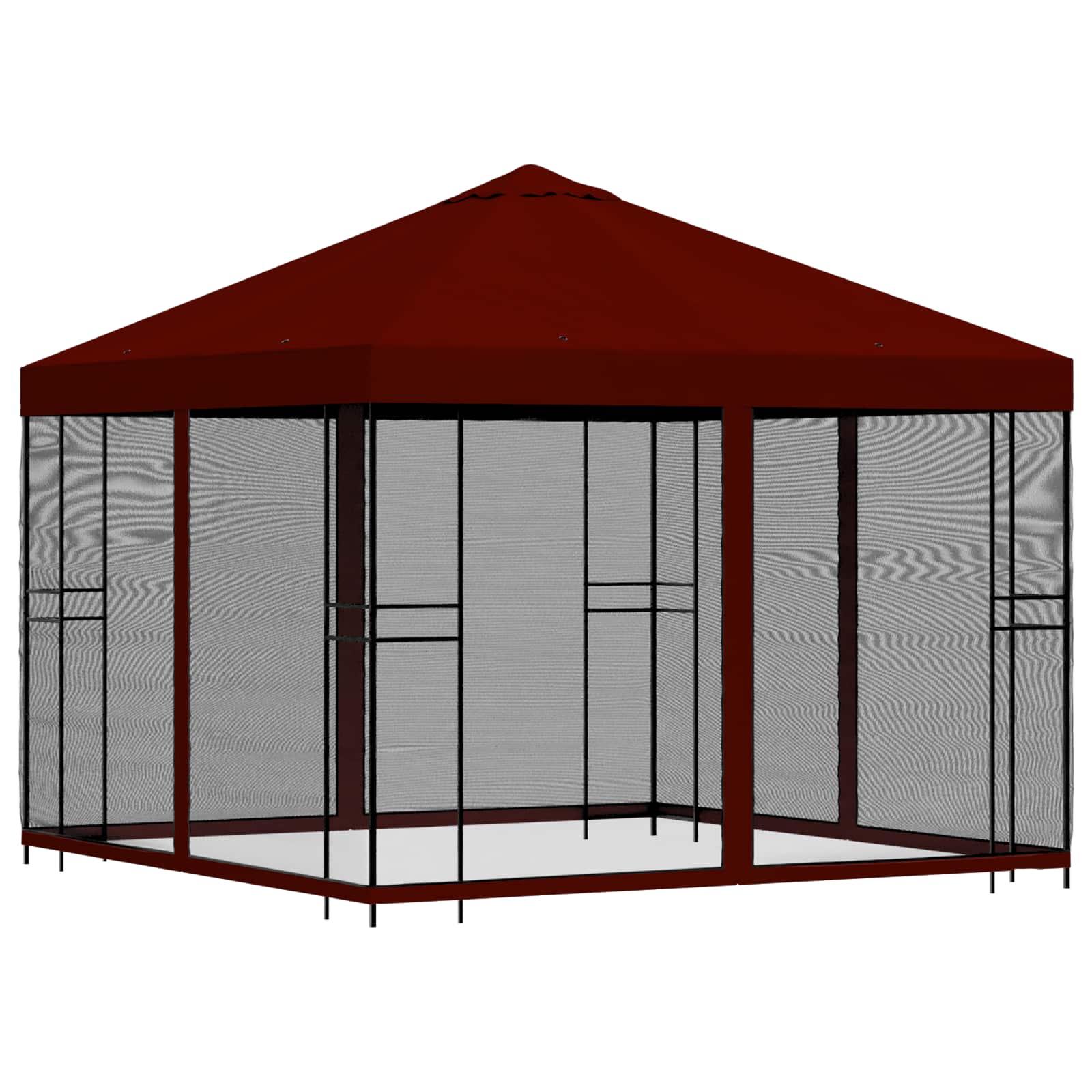 Garten Pavillon mit Seitenwänden 3 x 3 m Bordeauxrot