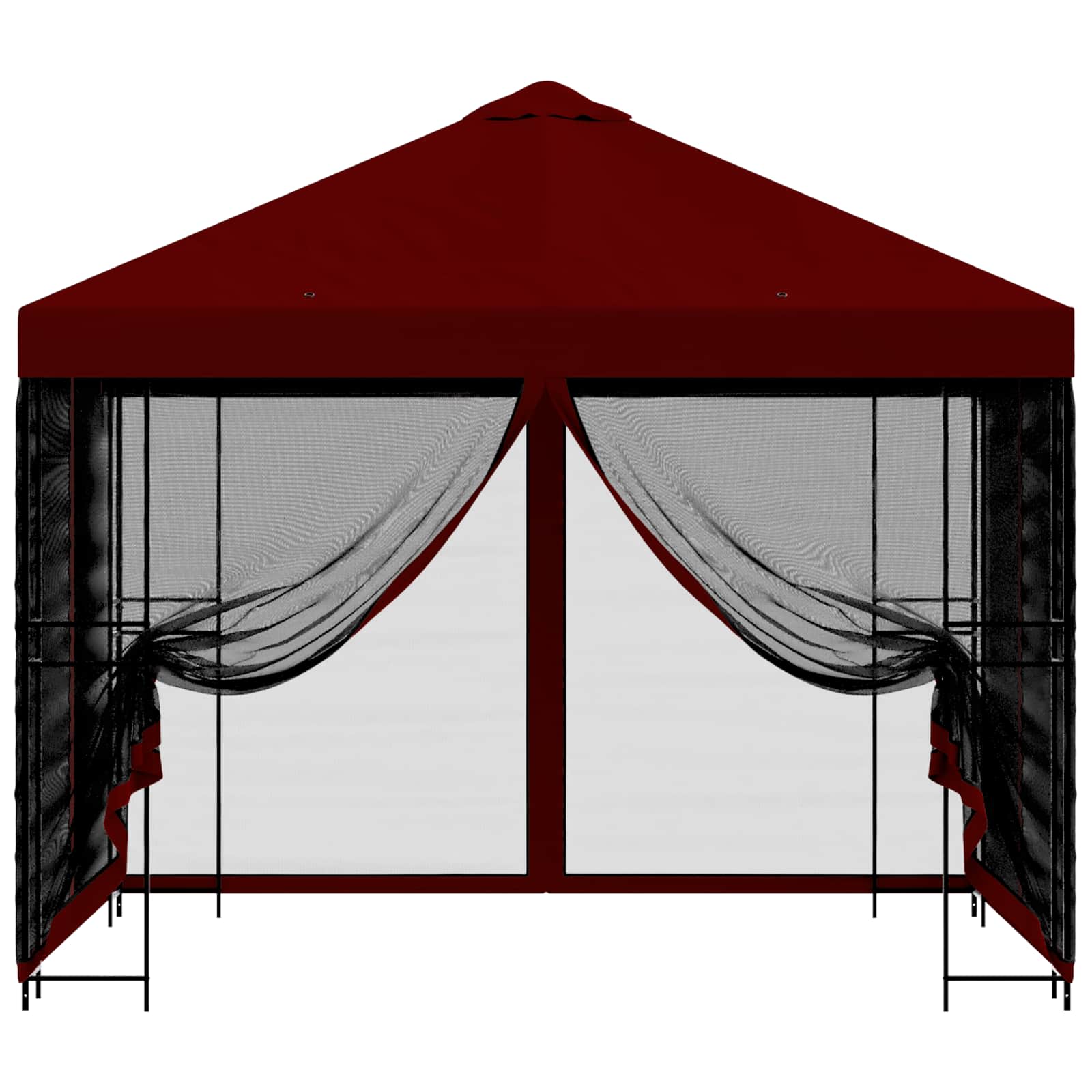 Garten Pavillon mit Seitenwänden 3 x 3 m Bordeauxrot