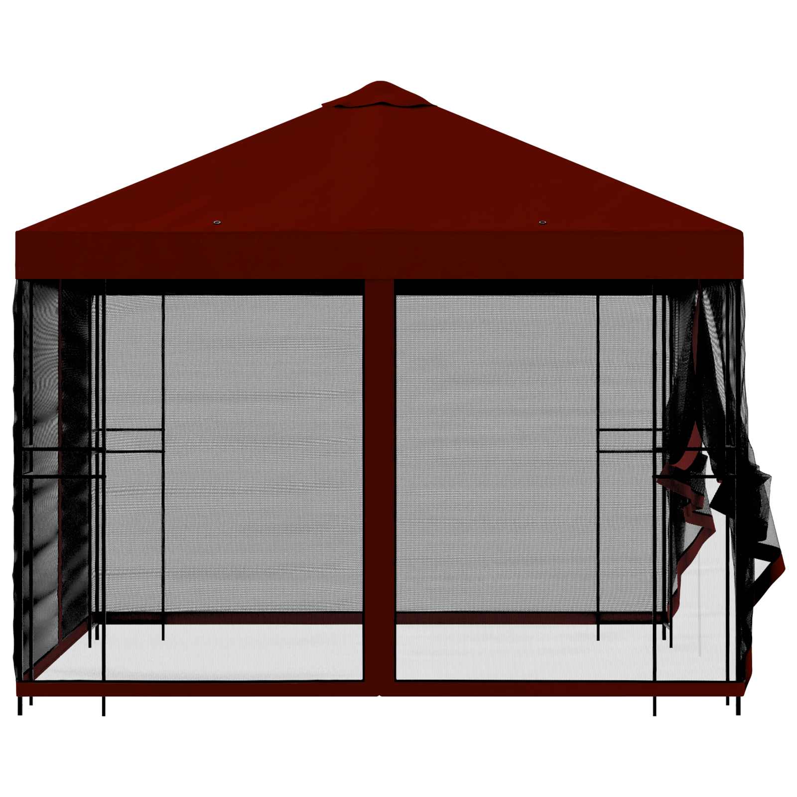 Garten Pavillon mit Seitenwänden 3 x 3 m Bordeauxrot