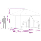 Garten Pavillon mit Seitenwänden 3 x 3 m Bordeauxrot