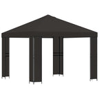 Pavillon 3 x 3 m Anthrazit Polyester und Stahl 190 gsm