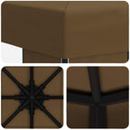 Pavillon 3 x 3 m Taupe Polyester und Stahl 190 gsm