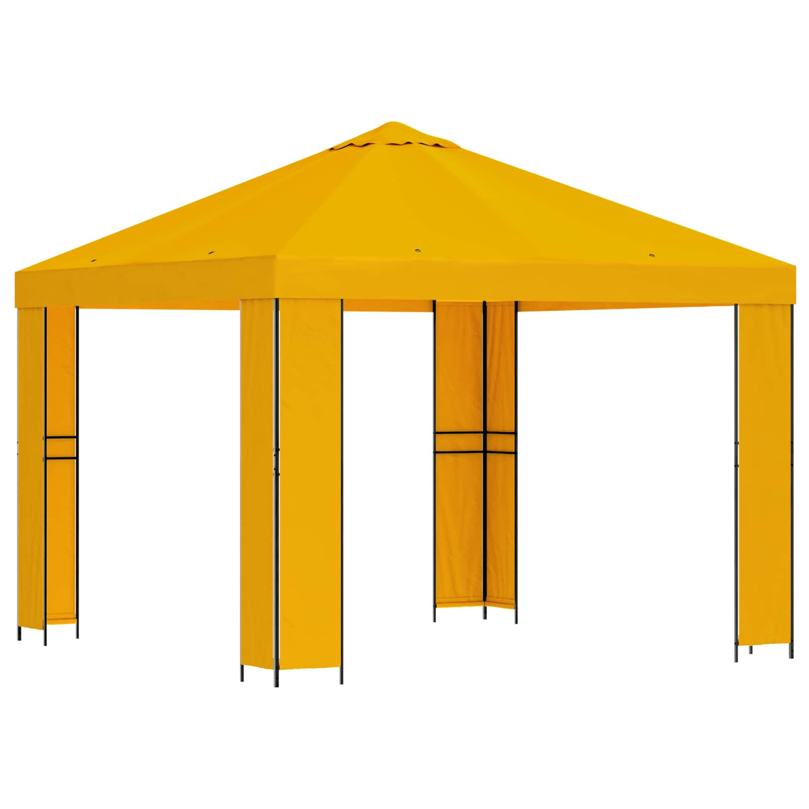 Pavillon 3 x 3 m Gelb Polyester und Stahl 190 gsm