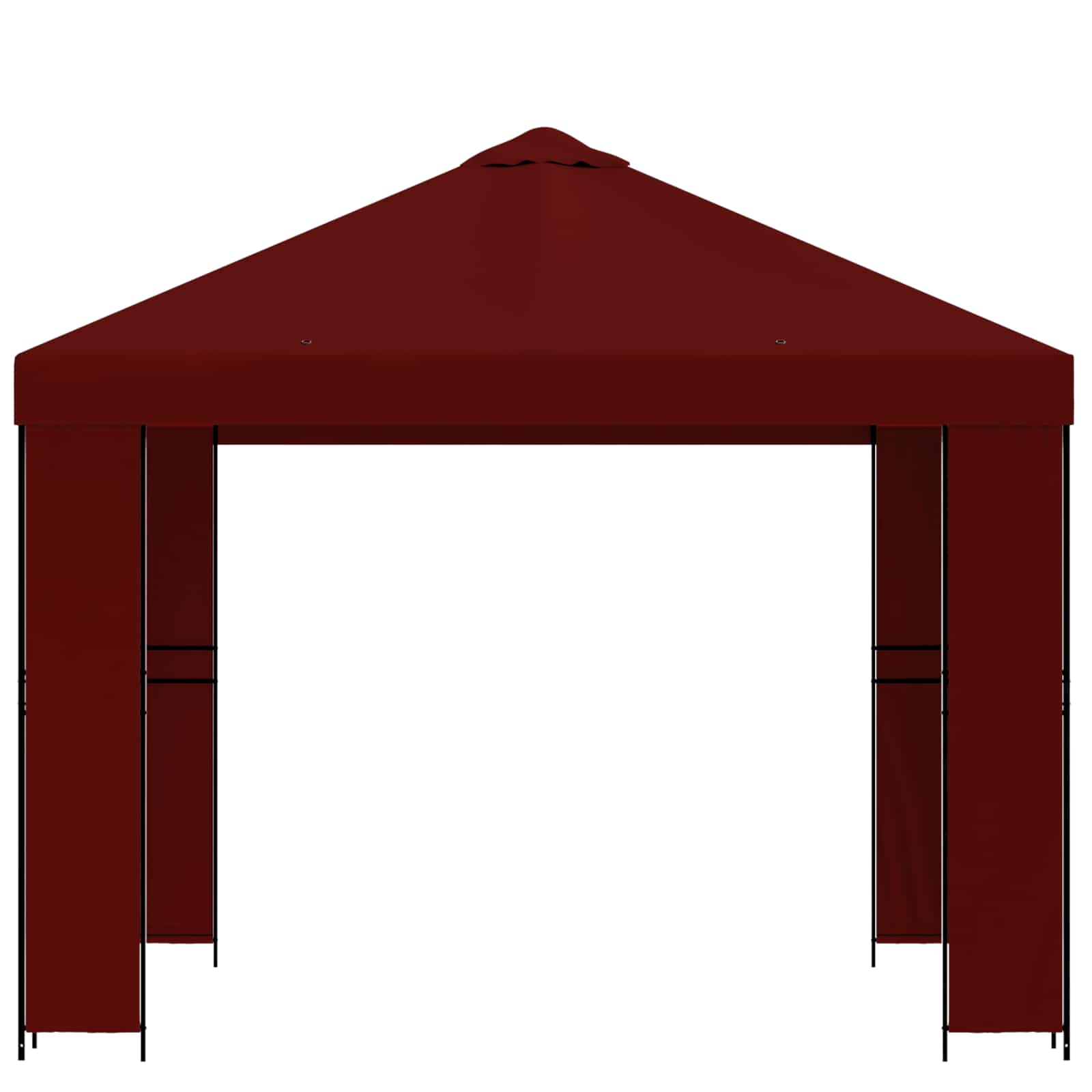 Pavillon 3 x 3 m Bordeauxrot Polyester und Stahl 190 gsm