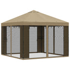 Garten Pavillon mit Seitenwänden 3 x 3 m Beige