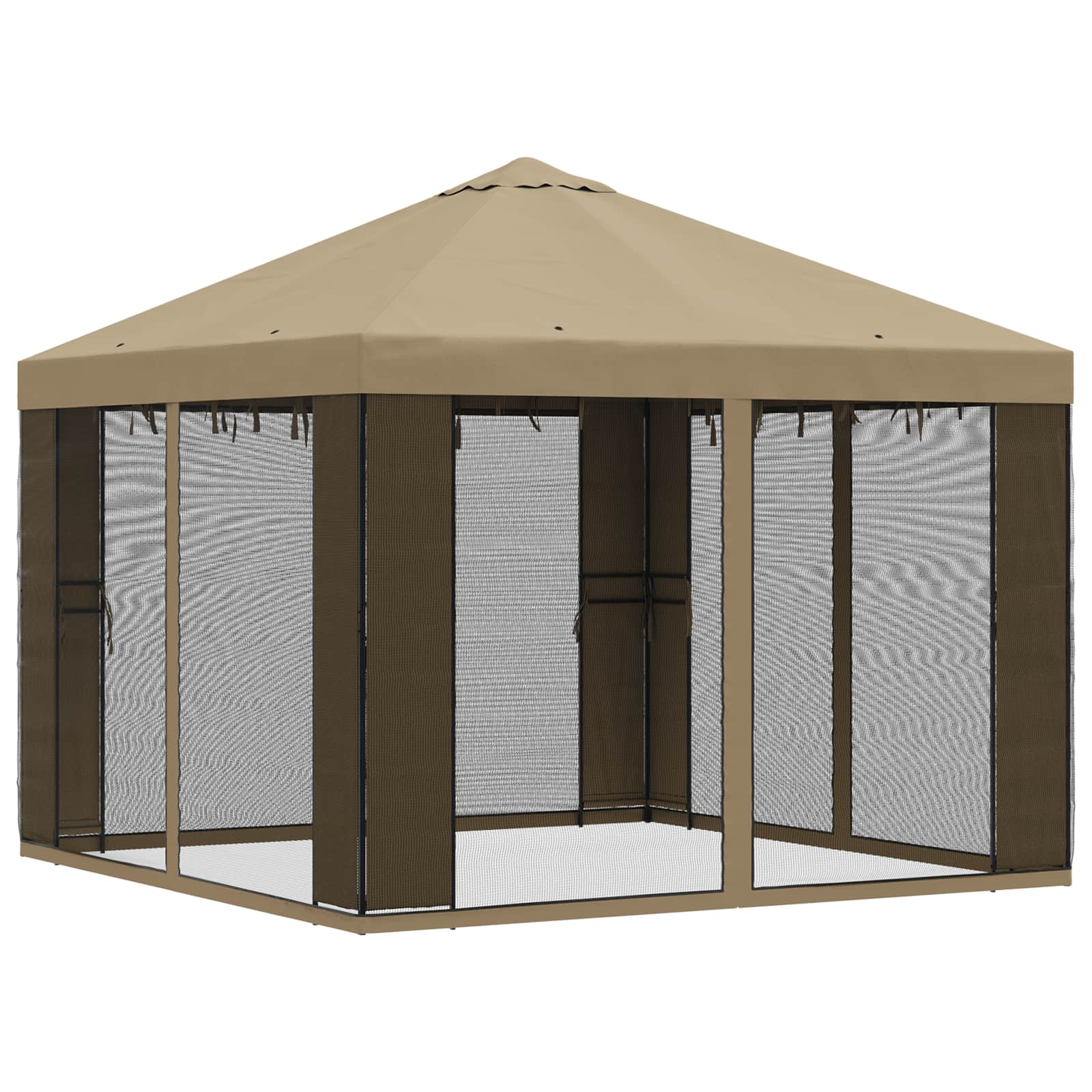 Garten Pavillon mit Seitenwänden 3 x 3 m Beige