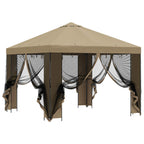 Garten Pavillon mit Seitenwänden 3 x 3 m Beige