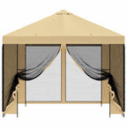 Garten Pavillon mit Seitenwänden 3 x 3 m Creme