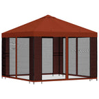 Garten Pavillon mit Seitenwänden 3 x 3 m Terrakotta