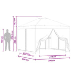 Garten Pavillon mit Seitenwänden 3 x 3 m Terrakotta