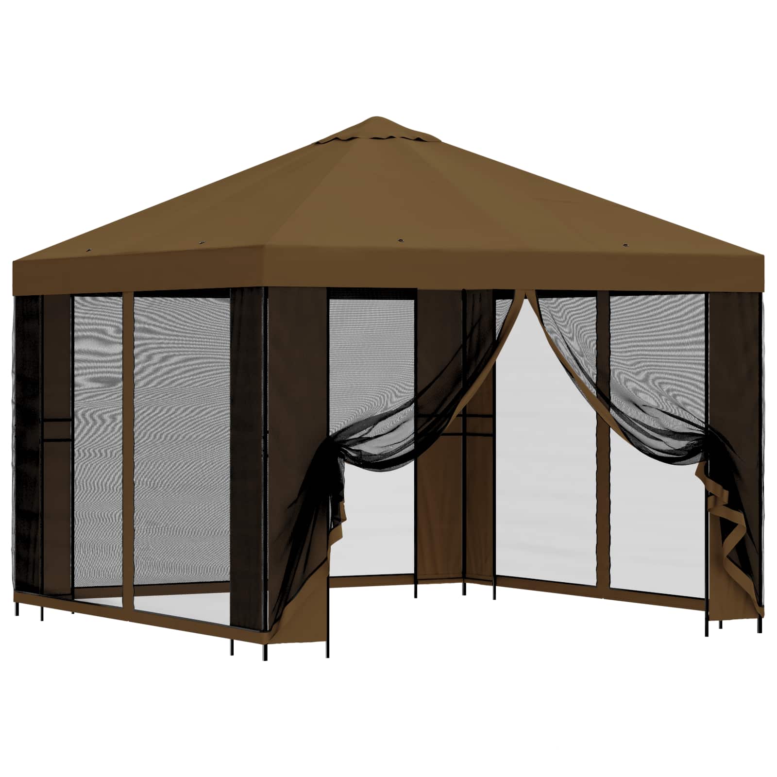 Garten Pavillon mit Seitenwänden 3 x 3 m Taupe