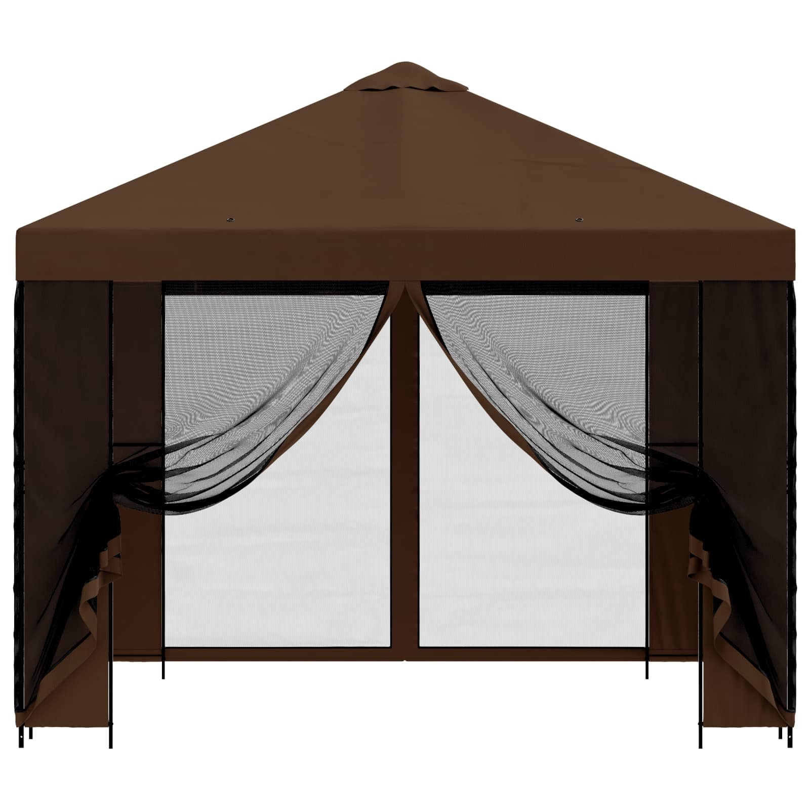 Garten Pavillon mit Seitenwänden 3 x 3 m Braun