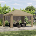 Pavillon 4 x 3 m Beige Polyester und Stahl 190 gsm