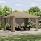 Pavillon 4 x 3 m Beige Polyester und Stahl 190 gsm