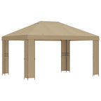 Pavillon 4 x 3 m Beige Polyester und Stahl 190 gsm