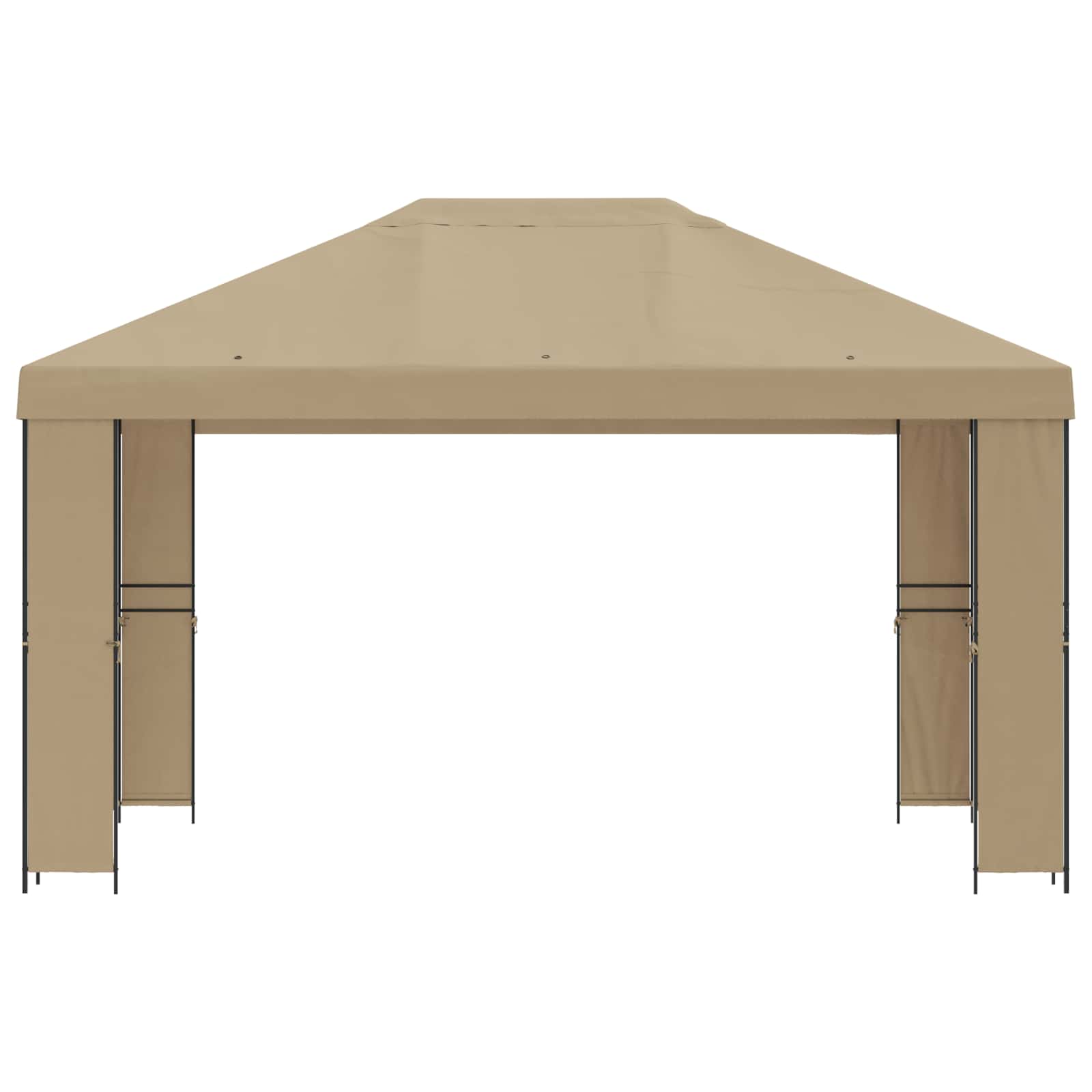 Pavillon 4 x 3 m Beige Polyester und Stahl 190 gsm