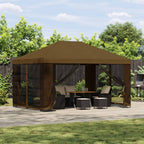 Pavillon 4 x 3 m Taupe Polyester und Stahl 190 gsm