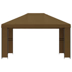 Pavillon 4 x 3 m Taupe Polyester und Stahl 190 gsm