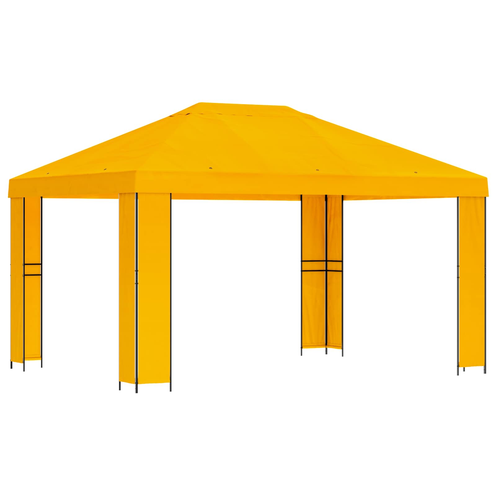 Pavillon 4 x 3 m Gelb Polyester und Stahl 190 gsm
