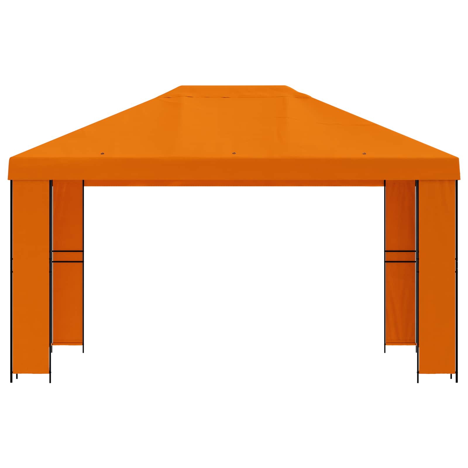 Pavillon 4 x 3 m Orange Polyester und Stahl 190 gsm
