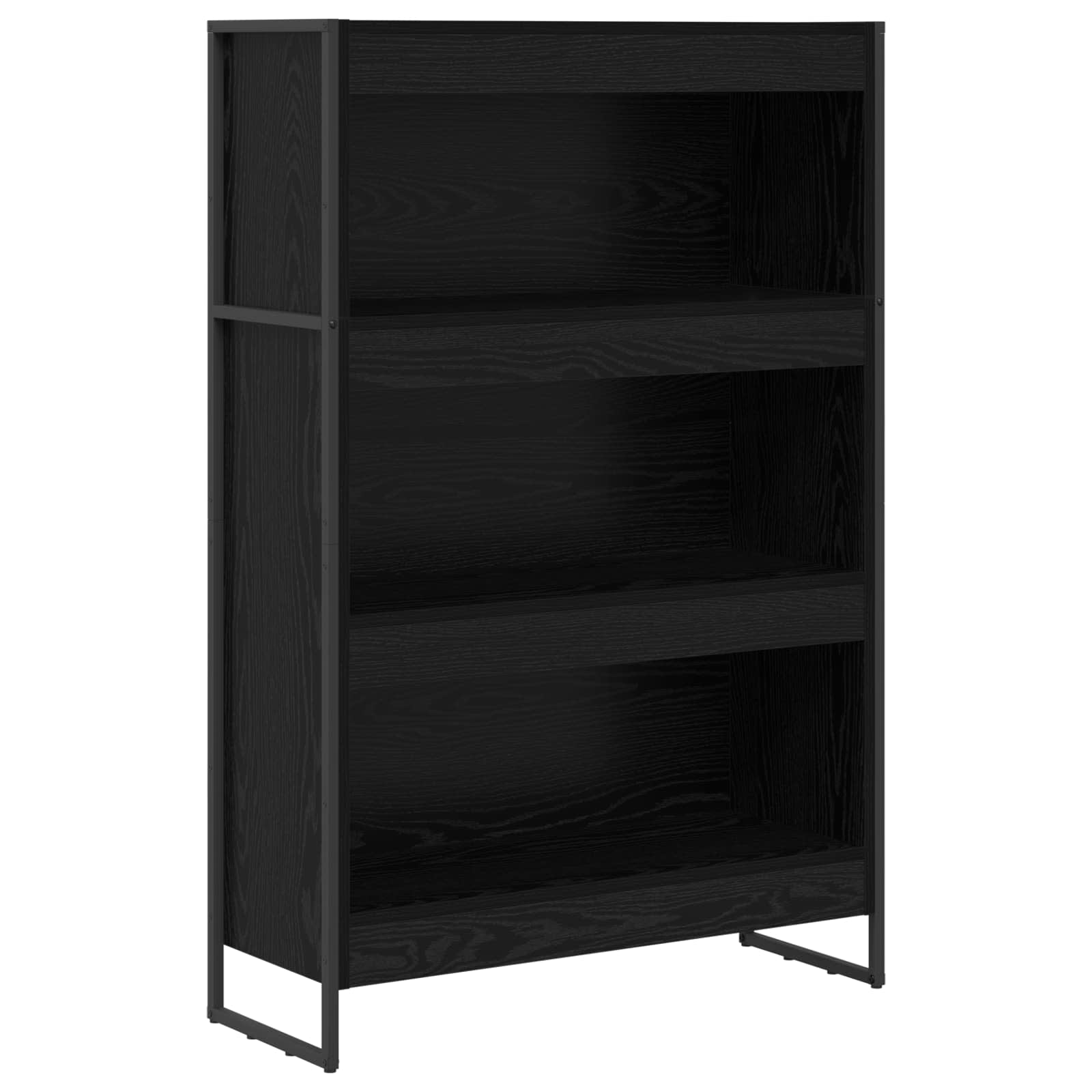 Bücherregal Schwarz Eichen-Optik 80 x 30 x 121 cm Holzwerkstoff