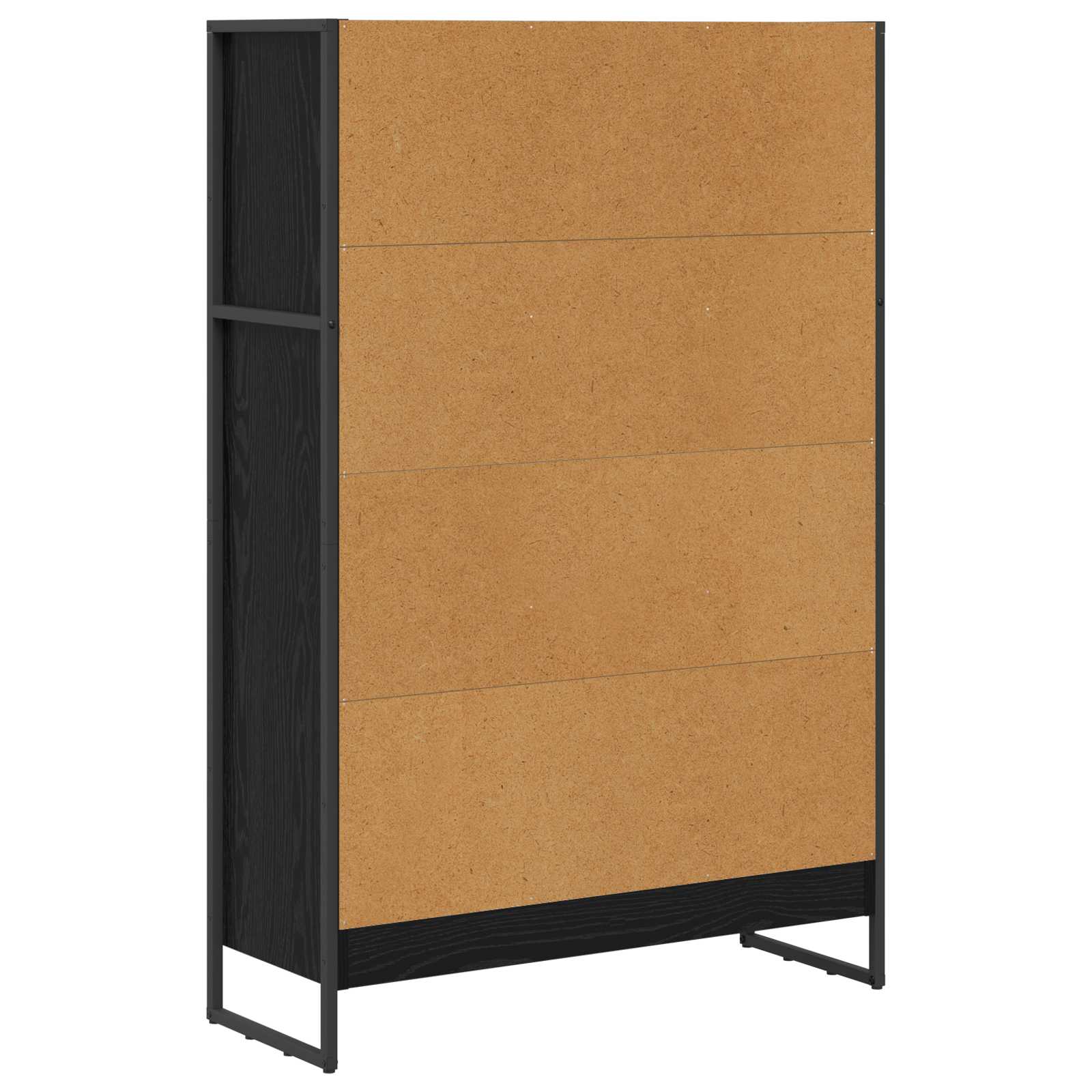 Bücherregal Schwarz Eichen-Optik 80 x 30 x 121 cm Holzwerkstoff
