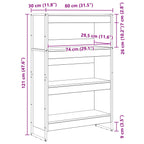 Bücherregal Raucharbe 80 x 30 x 121 cm Holzwerkstoff