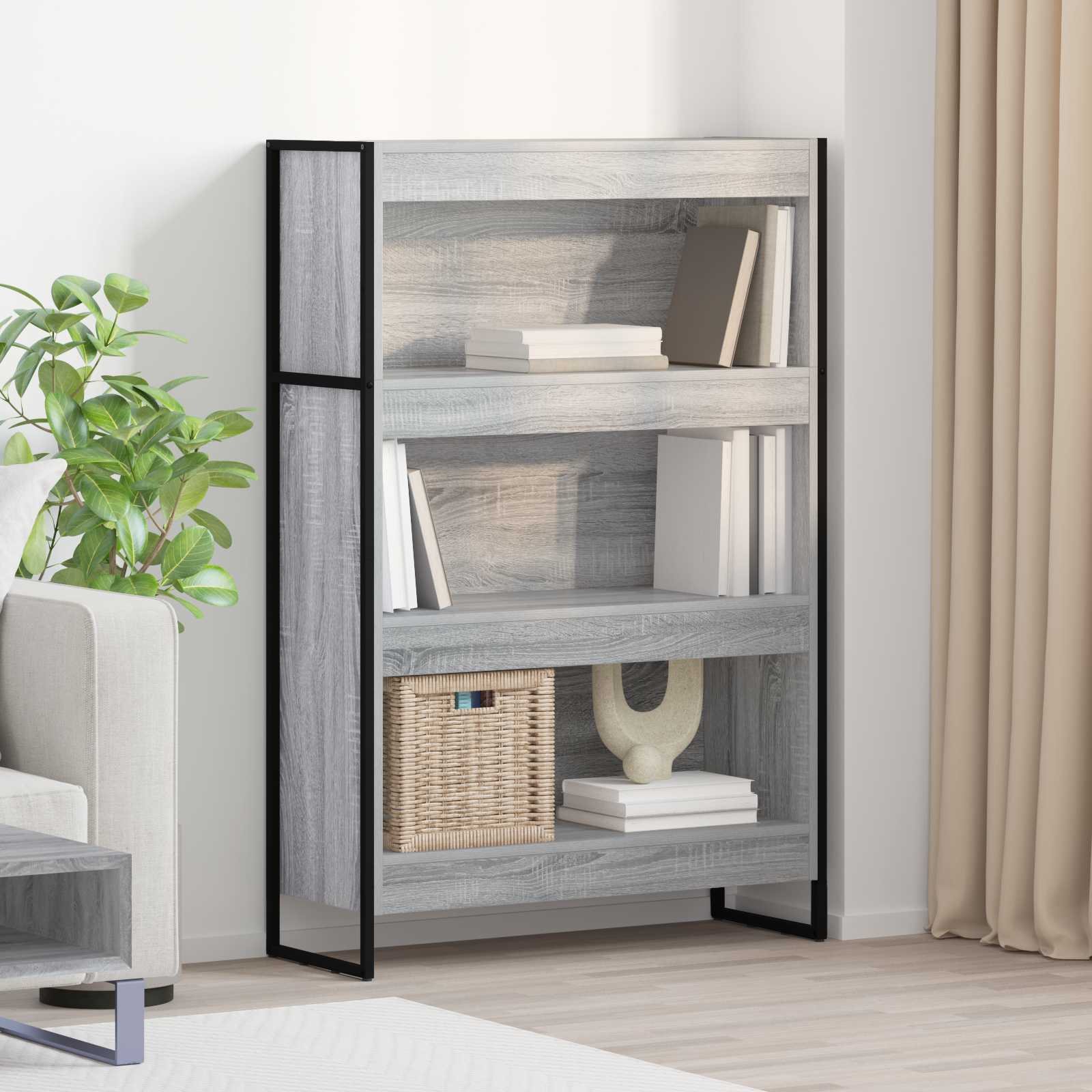 Bücherregal Graues Sonoma 80 x 30 x 121 cm Holzwerkstoff
