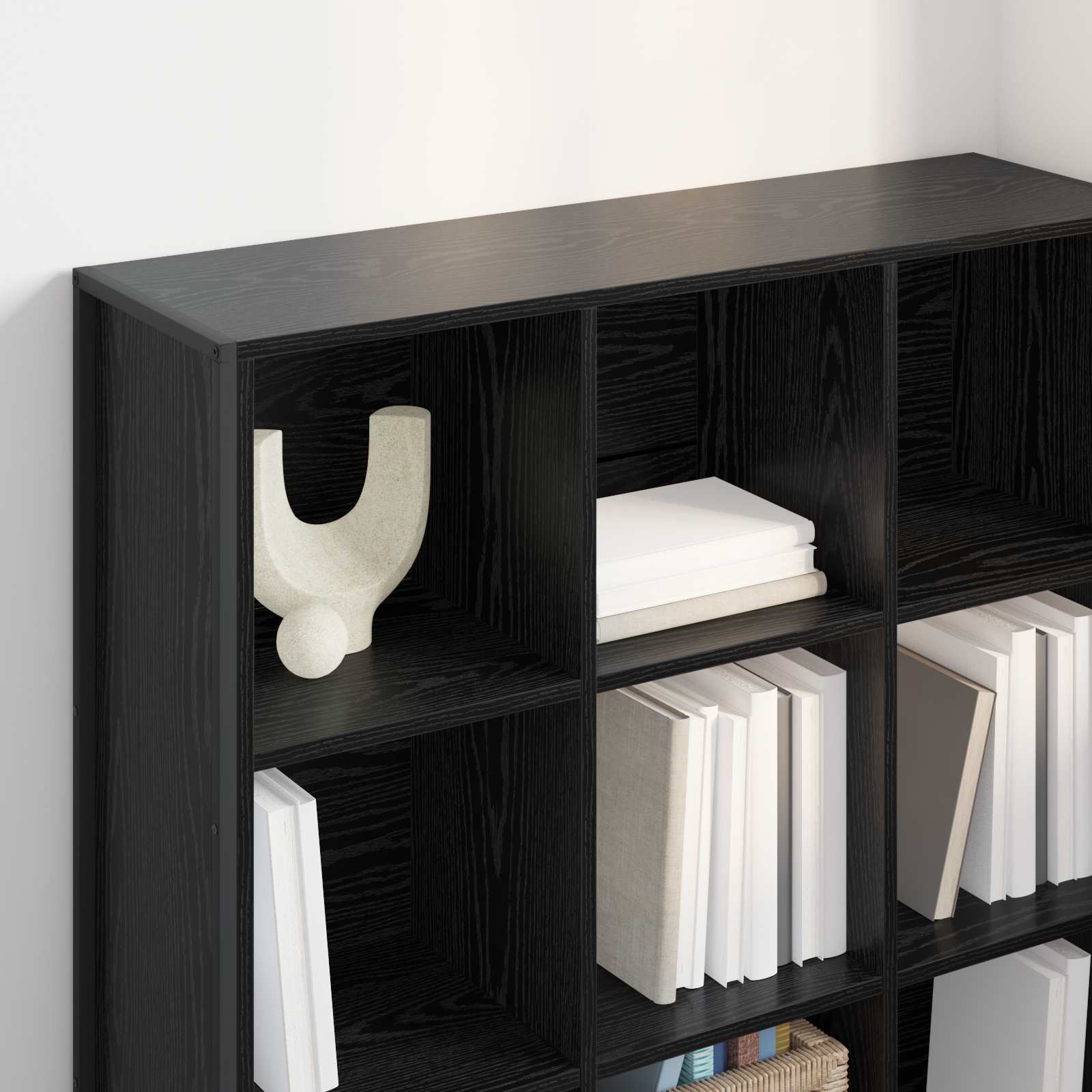 Bücherregal Schwarz Eichen-Optik 99,5 x 30 x 108,5 cm