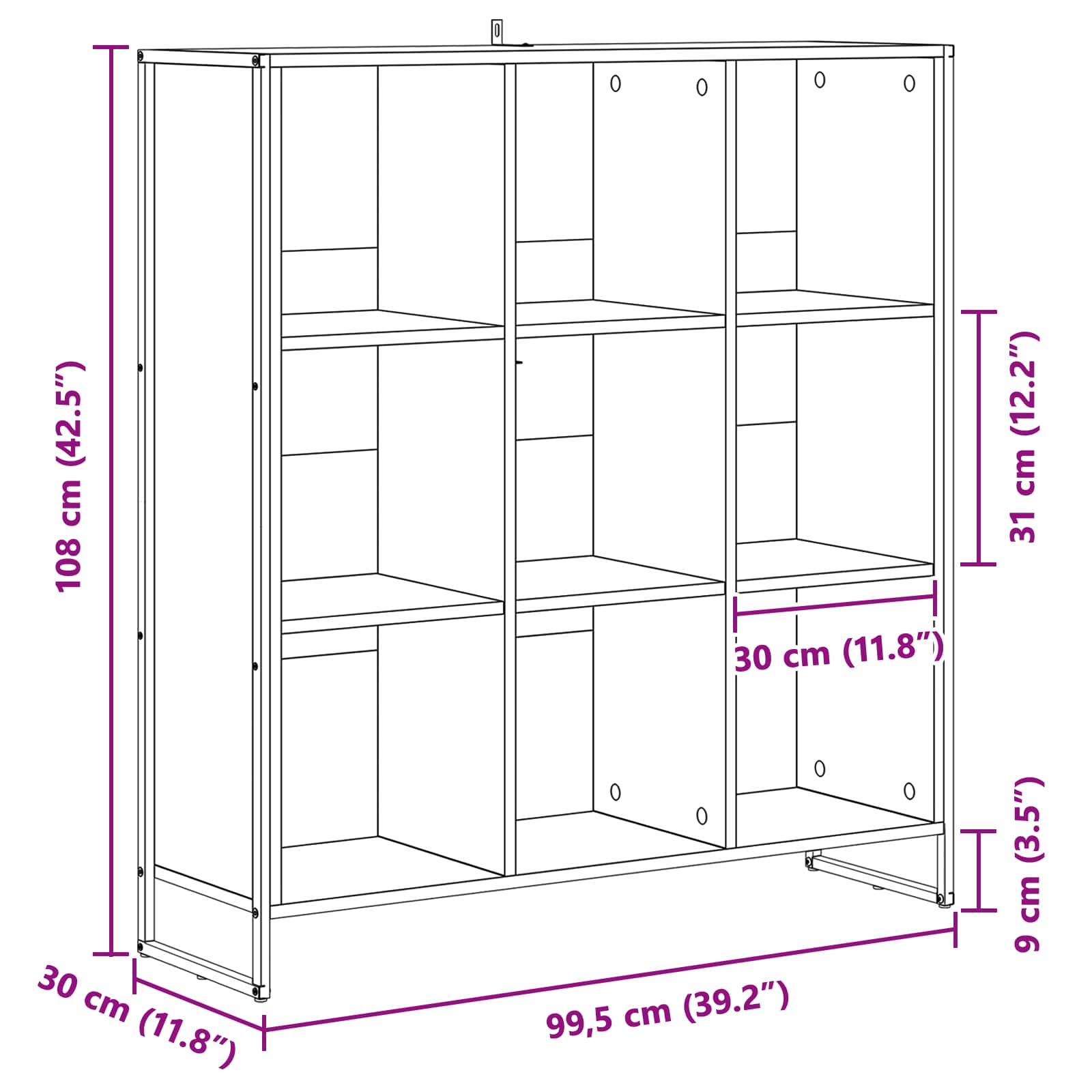Bücherregal Sonoma 99,5 x 30 x 108,5 cm Holzwerkstoff