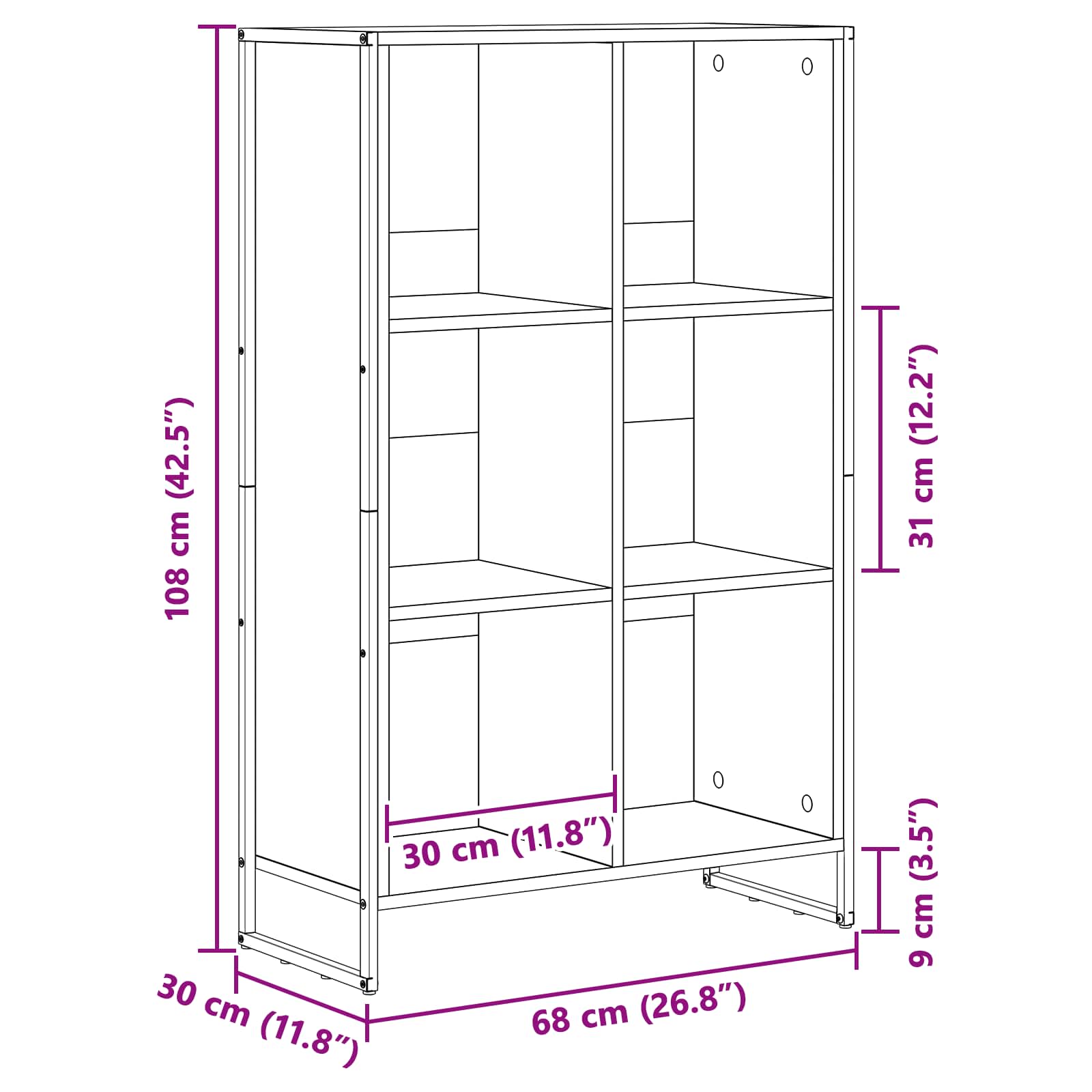 Bücherregal Altholz 99,5 x 30 x 108,5 cm Holzwerkstoff