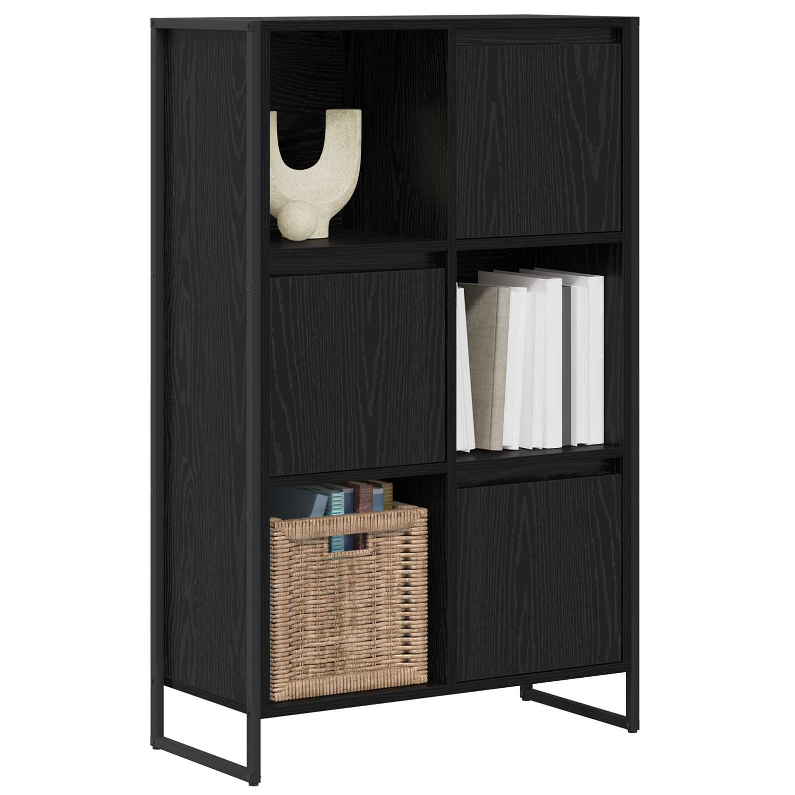 Bücherregal Schwarz Eichen-Optik 68 x 30 x 108.5 cm