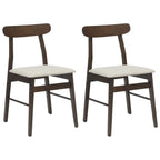 Esszimmerstuhl 2 pcs Dunkelbraun, Hell Massives Gummiholz