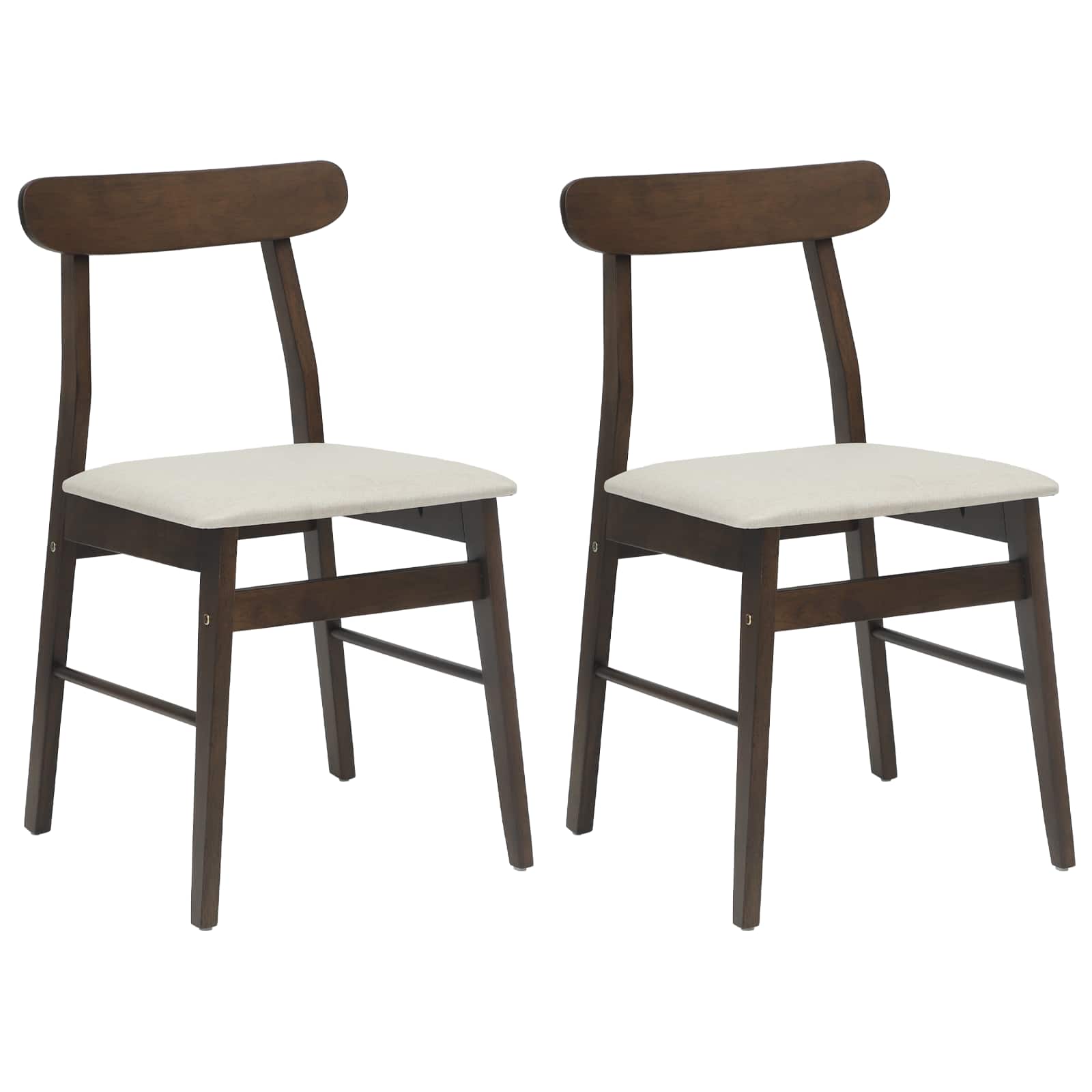 Esszimmerstuhl 2 pcs Dunkelbraun, Hell Massives Gummiholz