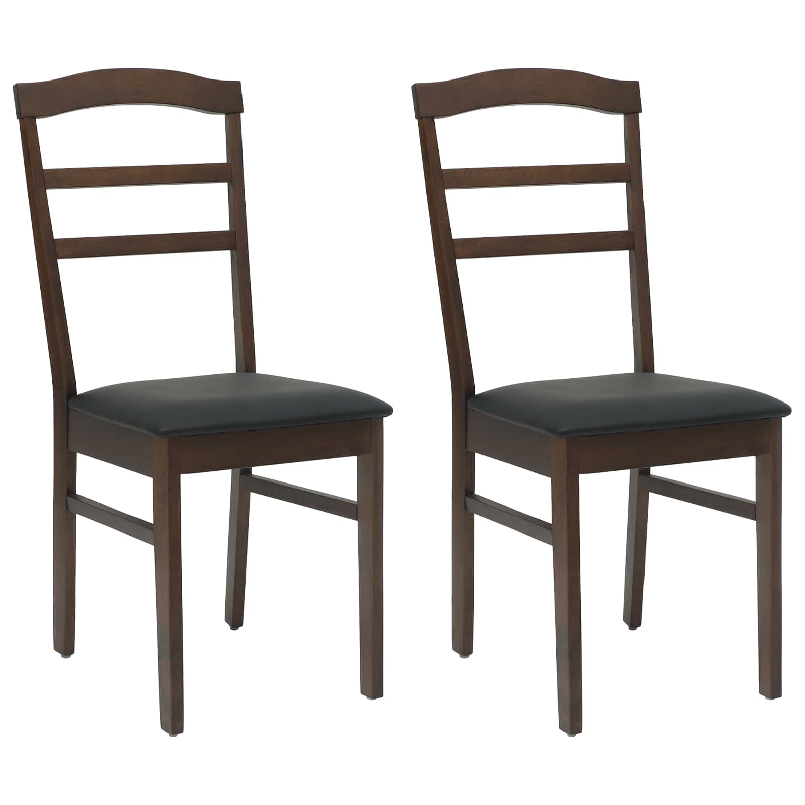 Esszimmerstuhl 2 pcs Hellbraun und Schwarz Massives Gummiholz