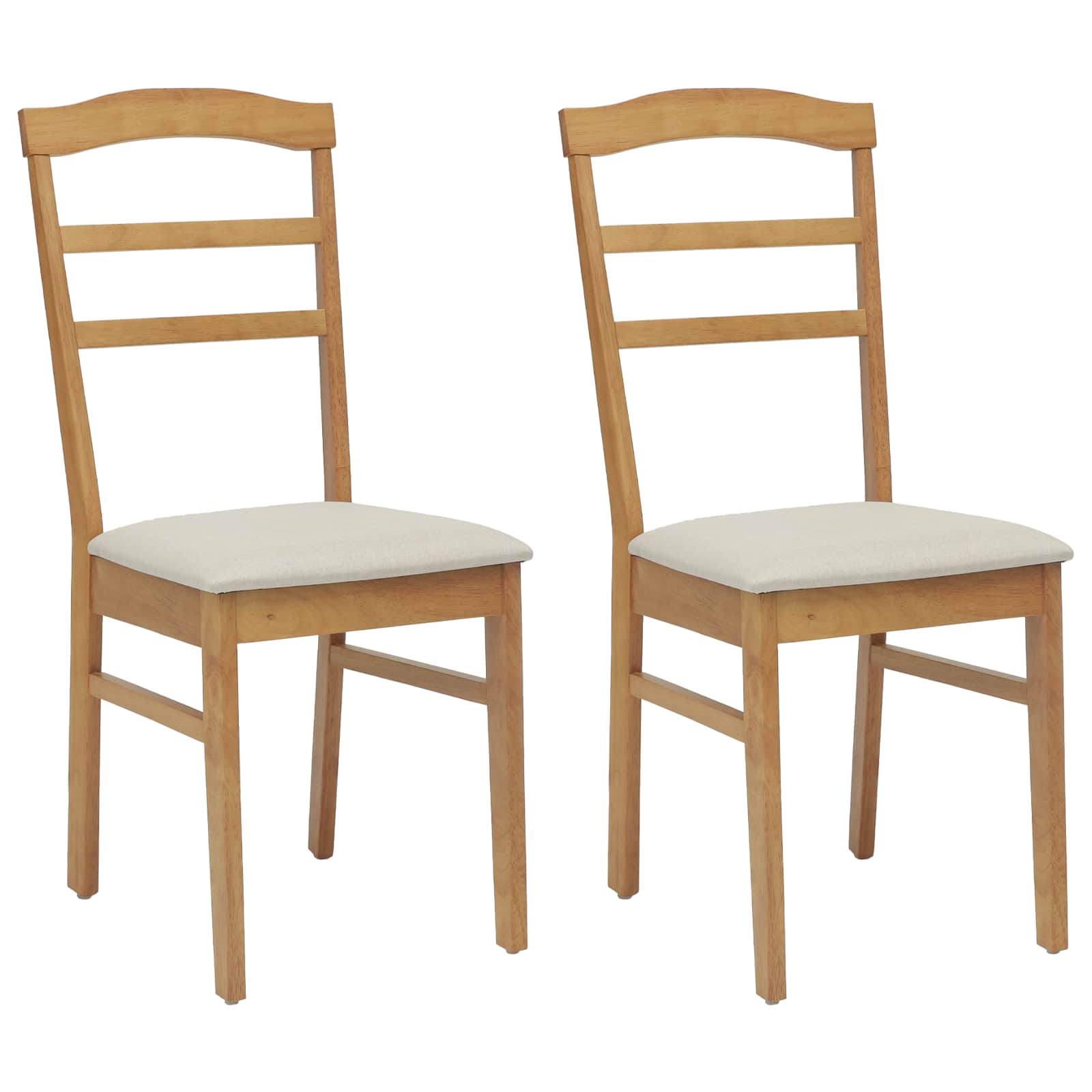 Esszimmerstuhl 2 pcs Natürlich und hell Massives Gummiholz