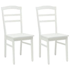 Esszimmerstuhl 2 pcs Weiß Massives Gummiholz